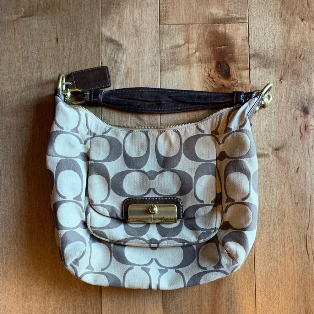 Coach Kristin Signature Linen Hobo Bag
